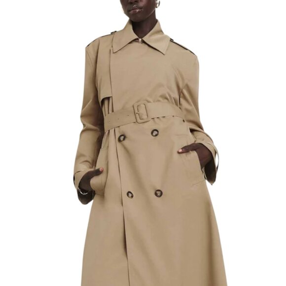 Reformation Matteo Light Weight Tan Trench Coat XS - Picture 1 of 12